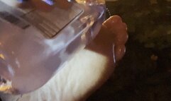 Brushing my soles with my geart brush