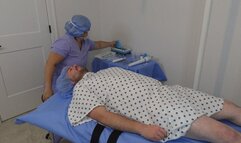 Patient is tied down during kinky dental exam and receives post orgasm stimulation