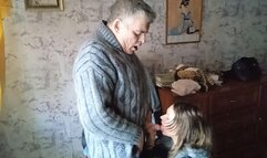 Quick oral in the living room