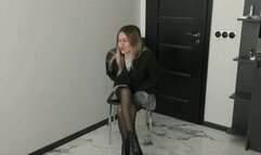Peeing in a skirt, tights and panties MP4 HD 720p