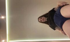 Pretty girl tramples you jumping and stomping over your body POV