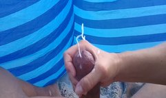 Getting jerked off at the beach again