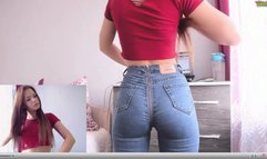 Sexy Tight Ass on Jeans, no Bra & Hard Nipples