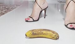 Crushing food, now one banana on my high heels