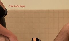 Scarlett Kage and Bunny Sissy Maid part 2 of 3 -Service- mask, maid outfit, sissy, chastity, strap on, dildo, restraints, bondage, facesitting, female moans, pussy worship, face smothering, dildo riding MOV