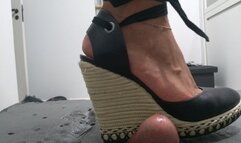 CBT 5 - Goddess Kiffa High Heels CBT on table compilation - 5 different Shoes - Fishnet - CBT- COCK CRUSH - HIGH HEELS - CBT TABLE - CUM