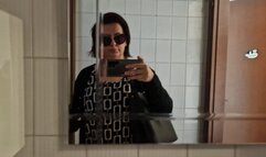 Farts and pisses in the city bar after coffee 1080HD