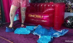 Foot Pumping Inflatable Blue Whale