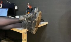 Licking mud from My DrMartens boots