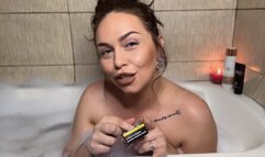 Smoking red malrboro in the bathtub