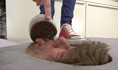 Face in the floor is used as a doormat (small version)