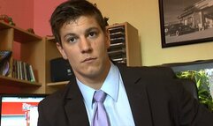 Hot barefoot guy in the office. After sitting in dress shoes all day :) HD 1080p resolution