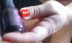 Painting my toes for Halloween