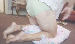 Tempest squeezes and flexing on pillow