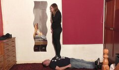 Sophie Trampling & Dancing On Her Slave In Adidas Sneakers