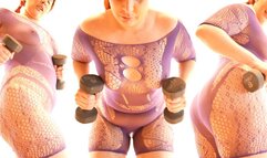 Getting Sweaty in Fishnets Weightlifting