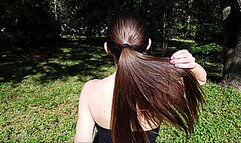 Showing Off My Gorgeous Ponytail Outside - COMPILATION (4K - UHD 2160p MP4)