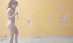 Meelina naked in high heels legirons and collar chain