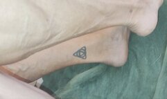 Tempest showing hairy legs and veins