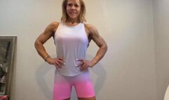 Pink Tight Shorts Full Body Shredded Flex