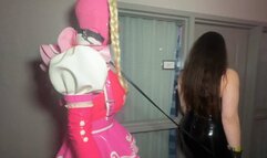 AlexxaVonHell gives Sissy Barbie cock sucking training