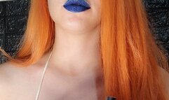 Feel my smoke - blowing smoke in your face with my natural big lips - marlboro red