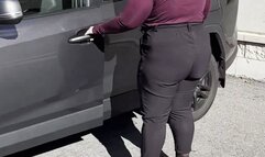 Addison with Gold Heels and Nylons