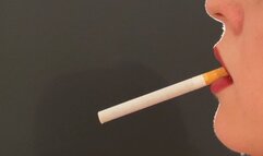 Full dangle intense smoking in extreme close up