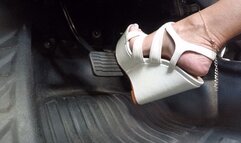 Aggressively Punching the pedal in White high arch wedges