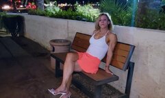 Outdoors Night Leg Crossing High Heels and Barefeet