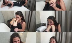 SMELLING MY DIRTY SOCKS AND SNEAKERS - GODDESS LETICIA MILLER AND SLAVE ANNY LEE - EXCLUSIVE LM VIDEOS OCTOBER 2023- CLIP 6