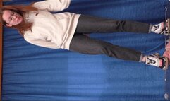 Floor-face under dirty Balenciaga sneakers on 19 y.o. girl (part 5 of 7), flo587x 1080p