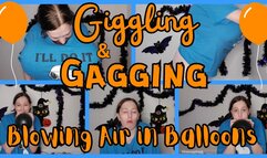 Giggling and Gagging Blowing Air in Balloons