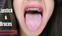 Lipstick and Braces - Mouth Tour with Kisses and Saliva - Upclose Brackets - MissBohemianX - HD MP4