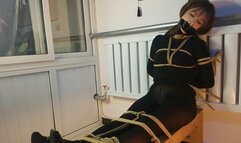 I put my pet on a bench to train her and almost let her run away.