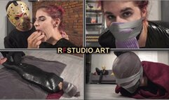 Pandora in tight mummification - Humiliating shoes and socks sniffing - Part 1 (UHD 4K MP4)