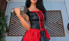 Halloween biceps pump with exploding neck veins