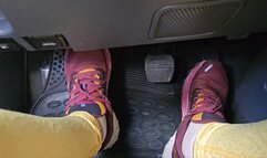 Milah Arches sublime pedal pumping and driving in running shoes and barefoot