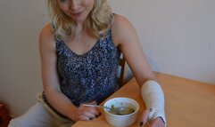 Karmen in the kitchen.