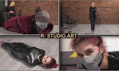 Pandora in tight mummification - Humiliating shoes and socks sniffing - Part 1 (FULL HD MP4)