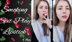 Cherry Red Lips Smoke and Spit