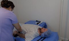 Doctor Jess performs facesitting, teasing, and ball slapping on patient
