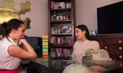 Sophia and Alicia Play Strip Jenga