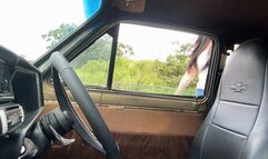 Kahina cranking, driving and stalling the fiat around the city w/ pedal cam