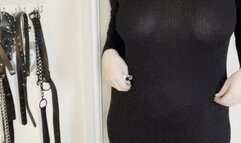 Smoking in my long black sparkly dress, ready for a date