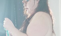 Topless side profile smoking