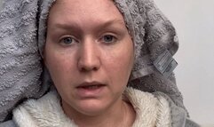 Sick sneezes in robe