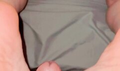 Rubbing my pussy well he uses my feet to cum