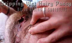 Dripping Wet Hairy Pussy Dildo Riding And Squirting