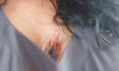 Tired NURSE Giantess unaware she has a tiny patient stuck in her boumcy boob cleavage